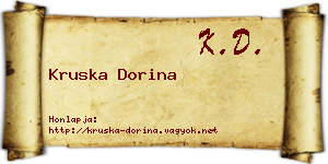 Kruska Dorina névjegykártya